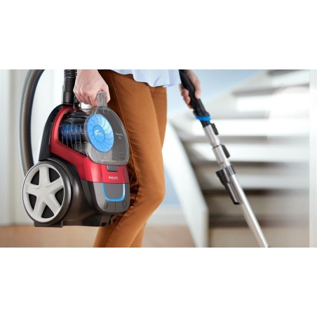 Philips PowerPro Compact FC9330 Vacuum Cleaner - 1.5L Capacity in Sporty Red | Powerful, Lightweight & Efficient Cleaning Soluti